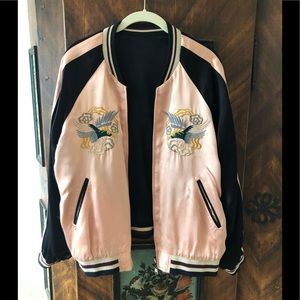 Zara reversible satin bomber jacket size small